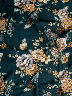 Linen and Rayon Woven – Teal and Orange Floral – Peony Prowess Print – Mood Exclusive Tumunyana Collection Linen and Rayon Woven – Teal and Orange Floral – Peony Prowess Print – Mood Exclusive Tumunyana Collection