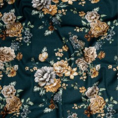 Linen and Rayon Woven – Teal and Orange Floral – Peony Prowess Print – Mood Exclusive Tumunyana Collection Linen and Rayon Woven – Teal and Orange Floral – Peony Prowess Print – Mood Exclusive Tumunyana Collection