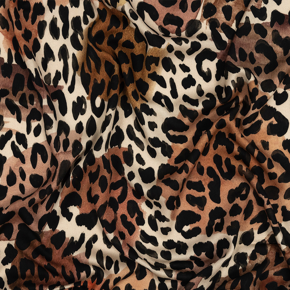 Rayon Challis – Beige and Black Leopard Spots – Animato Print – Mood Exclusive Viso Collection Rayon Challis – Beige and Black Leopard Spots – Animato Print – Mood Exclusive Viso Collection