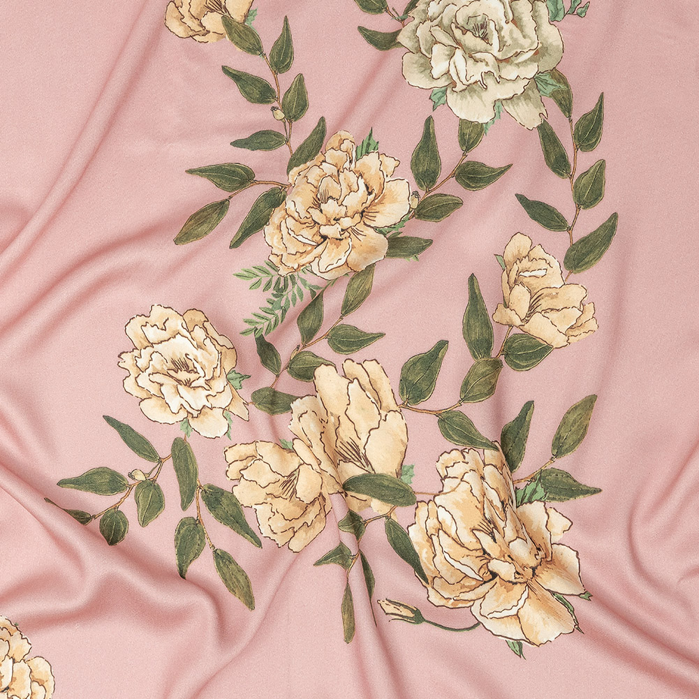 Rayon Challis – Pink and Yellow Roses – Grazie Print – Mood Exclusive Viso Collection Rayon Challis – Pink and Yellow Roses – Grazie Print – Mood Exclusive Viso Collection