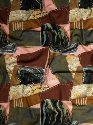 Linen and Rayon Woven – Rust, Olive and Ochre Geometric Abstract – Distorted Dimensions Print – Mood Exclusive Tumunyana Collection Linen and Rayon Woven – Rust, Olive and Ochre Geometric Abstract – Distorted Dimensions Print – Mood Exclusive Tumunyana Collection