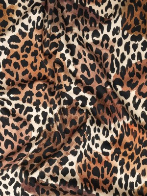 Stretch Cotton Sateen – Beige and Black Leopard Spots – Animato Print – Mood Exclusive Viso Collection Stretch Cotton Sateen – Beige and Black Leopard Spots – Animato Print – Mood Exclusive Viso Collection