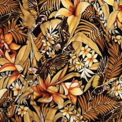 Rayon Challis – Black and Gold Floral – Chiaroscuro Print – Mood Exclusive Viso Collection Rayon Challis – Black and Gold Floral – Chiaroscuro Print – Mood Exclusive Viso Collection