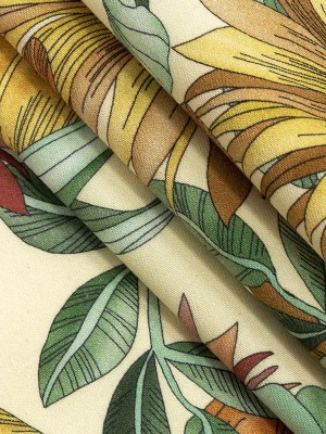 Stretch Cotton Sateen – Yellow and Orange Floral – i Fiori Print – Mood Exclusive Viso Collection Stretch Cotton Sateen – Yellow and Orange Floral – i Fiori Print – Mood Exclusive Viso Collection