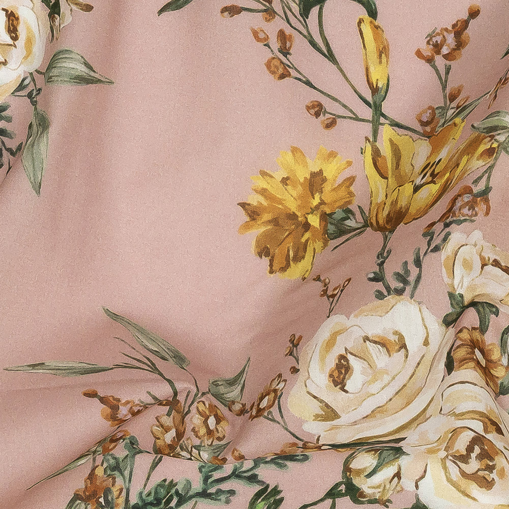 Cotton Voile – Pink, Yellow and White Rose Sprays – Bella Verona Print – Mood Exclusive Viso Collection Cotton Voile – Pink, Yellow and White Rose Sprays – Bella Verona Print – Mood Exclusive Viso Collection