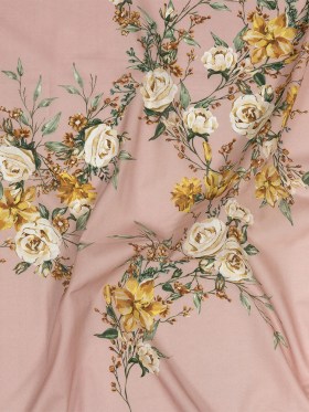 Cotton Voile – Pink, Yellow and White Rose Sprays – Bella Verona Print – Mood Exclusive Viso Collection Cotton Voile – Pink, Yellow and White Rose Sprays – Bella Verona Print – Mood Exclusive Viso Collection