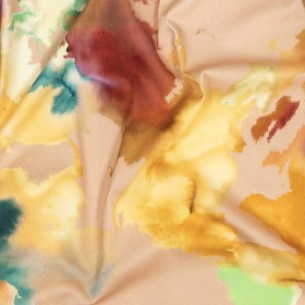 Stretch Cotton Sateen – Rainbow Painterly Abstract – Fresco Print – Mood Exclusive Viso Collection Stretch Cotton Sateen – Rainbow Painterly Abstract – Fresco Print – Mood Exclusive Viso Collection