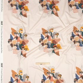 Stretch Cotton Sateen – Pink and Multi Fashionable Figures – Sulla Piazza Print – Mood Exclusive Viso Collection Stretch Cotton Sateen – Pink and Multi Fashionable Figures – Sulla Piazza Print – Mood Exclusive Viso Collection