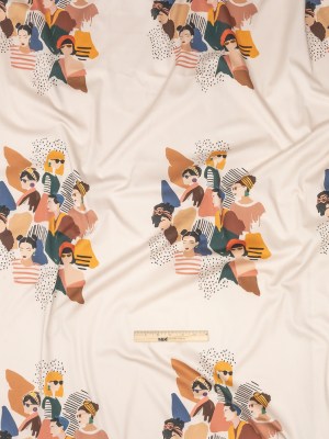 Stretch Cotton Sateen – Pink and Multi Fashionable Figures – Sulla Piazza Print – Mood Exclusive Viso Collection Stretch Cotton Sateen – Pink and Multi Fashionable Figures – Sulla Piazza Print – Mood Exclusive Viso Collection