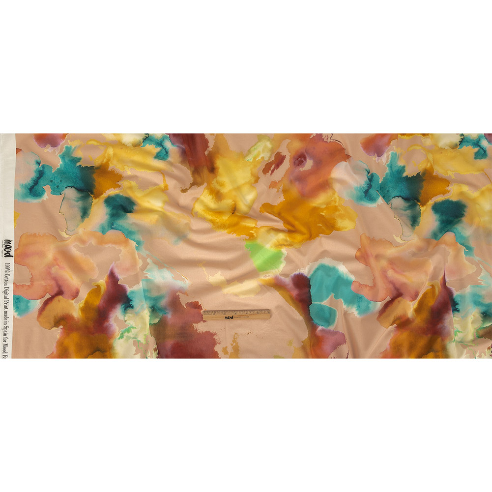 Cotton Voile – Rainbow Painterly Abstract – Fresco Print – Mood Exclusive Viso Collection Cotton Voile – Rainbow Painterly Abstract – Fresco Print – Mood Exclusive Viso Collection