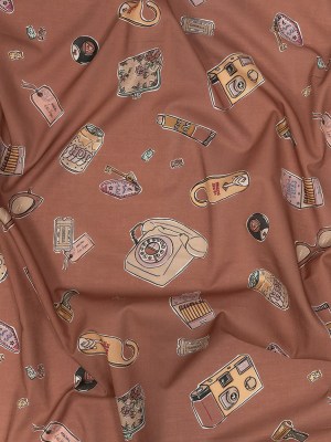 Cotton Voile – Rosy Pink Object Icons – La Sera Print – Mood Exclusive Viso Collection Cotton Voile – Rosy Pink Object Icons – La Sera Print – Mood Exclusive Viso Collection