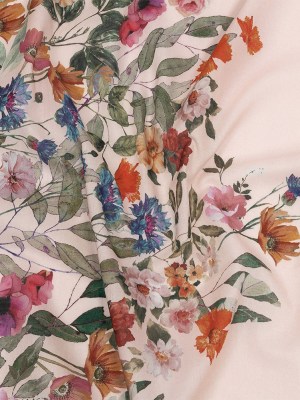 Cotton Voile – Pink and Multicolor Floral Border – Adagio Print – Mood Exclusive Viso Collection Cotton Voile – Pink and Multicolor Floral Border – Adagio Print – Mood Exclusive Viso Collection