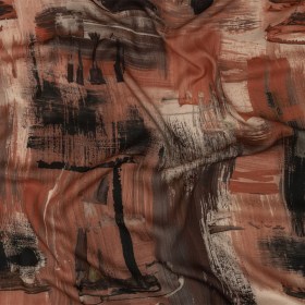 Rayon Challis – Pink and Gray Brushstrokes – Brush With Danger Print – Mood Exclusive Rio Collection Rayon Challis – Pink and Gray Brushstrokes – Brush With Danger Print – Mood Exclusive Rio Collection