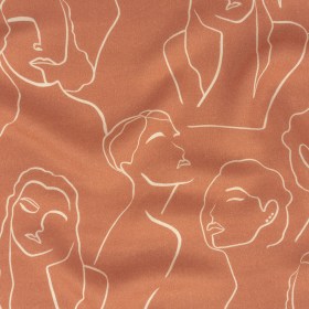 Rayon Challis – Pink Face Outlines – Sweltering Society Print – Mood Exclusive Rio Collection Rayon Challis – Pink Face Outlines – Sweltering Society Print – Mood Exclusive Rio Collection