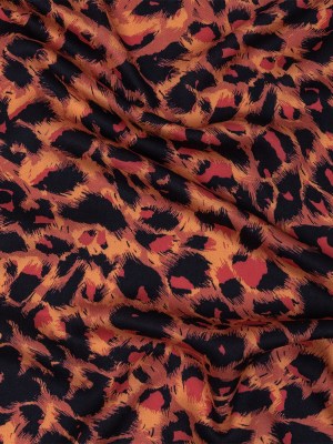Rayon Challis – Pink and Orange Leopard Spots – Tijuca Sunrise Print – Mood Exclusive Rio Collection Rayon Challis – Pink and Orange Leopard Spots – Tijuca Sunrise Print – Mood Exclusive Rio Collection