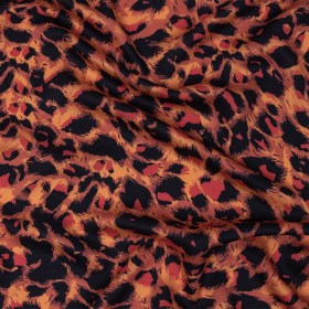Rayon Challis – Pink and Orange Leopard Spots – Tijuca Sunrise Print – Mood Exclusive Rio Collection Rayon Challis – Pink and Orange Leopard Spots – Tijuca Sunrise Print – Mood Exclusive Rio Collection