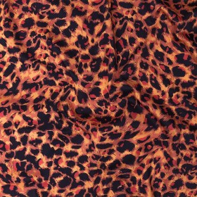Stretch Cotton Sateen – Pink and Orange Leopard Spots – Tijuca Sunrise Print – Mood Exclusive Rio Collection Stretch Cotton Sateen – Pink and Orange Leopard Spots – Tijuca Sunrise Print – Mood Exclusive Rio Collection