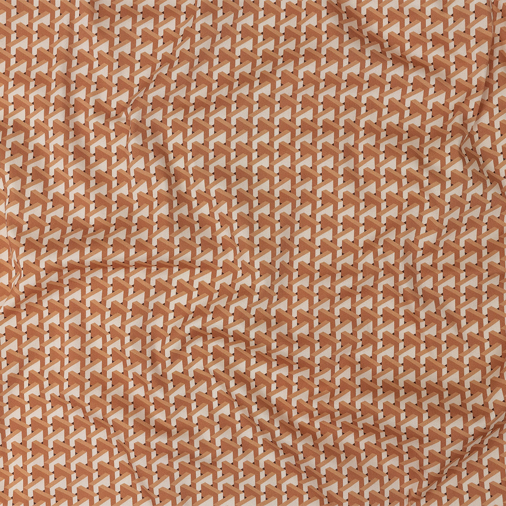 Stretch Cotton Sateen – Melon Geometric – Maloca Print – Mood Exclusive Rio Collection Stretch Cotton Sateen – Melon Geometric – Maloca Print – Mood Exclusive Rio Collection