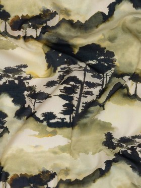 Cotton Voile – Watercolor Trees – Spectral Canopy Print – Mood Exclusive Rio Collection Cotton Voile – Watercolor Trees – Spectral Canopy Print – Mood Exclusive Rio Collection