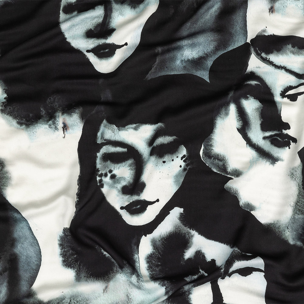 Rayon Challis – Black and White Ghostly Faces – Unearthly Portrait Print – Mood Exclusive Twilight Collection Rayon Challis – Black and White Ghostly Faces – Unearthly Portrait Print – Mood Exclusive Twilight Collection