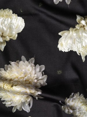 Stretch Cotton Sateen – Pale Yellow and Black Floral – Maiden’s Melancholy Print – Mood Exclusive Twilight Collection Stretch Cotton Sateen – Pale Yellow and Black Floral – Maiden’s Melancholy Print – Mood Exclusive Twilight Collection