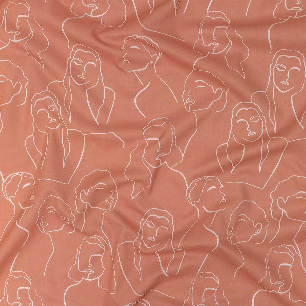 Cotton Voile – Pink Face Outlines – Sweltering Society Print – Mood Exclusive Rio Collection Cotton Voile – Pink Face Outlines – Sweltering Society Print – Mood Exclusive Rio Collection