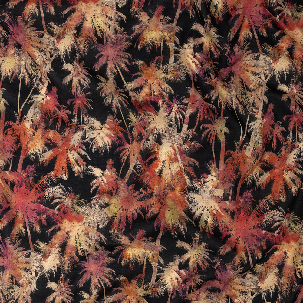 Cotton Voile – Black and Pink Palm Trees – Pindorama Print – Mood Exclusive Rio Collection Cotton Voile – Black and Pink Palm Trees – Pindorama Print – Mood Exclusive Rio Collection