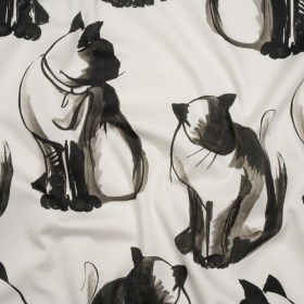 Stretch Cotton Sateen – Inky Cats – Feline Phantasm Print – Mood Exclusive Twilight Collection Stretch Cotton Sateen – Inky Cats – Feline Phantasm Print – Mood Exclusive Twilight Collection
