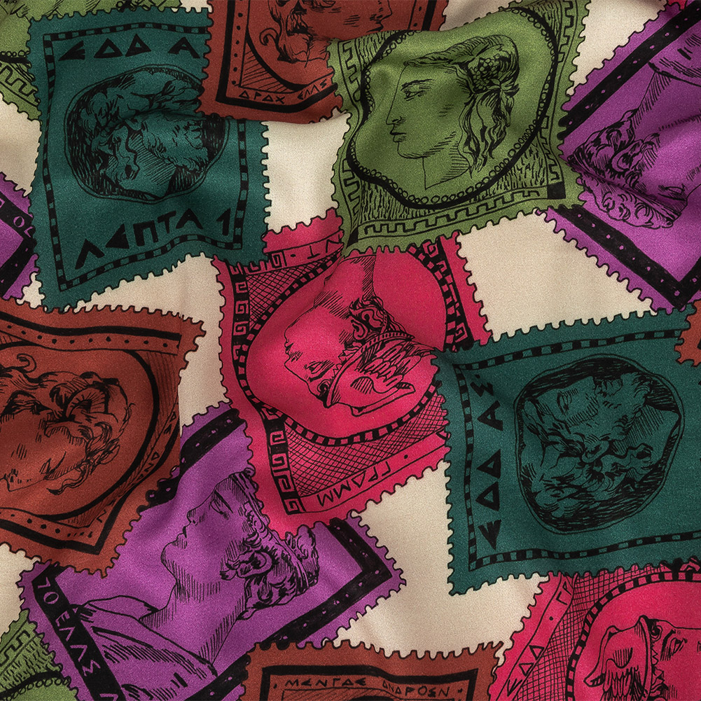 Rayon Challis – Rainbow Greek Bust Stamps – Sending Love Print – Mood Exclusive Sugar Collection Rayon Challis – Rainbow Greek Bust Stamps – Sending Love Print – Mood Exclusive Sugar Collection