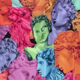 Rayon Challis – Rainbow Roman Busts – Saccharine Statuary Print – Mood Exclusive Sugar Collection Rayon Challis – Rainbow Roman Busts – Saccharine Statuary Print – Mood Exclusive Sugar Collection