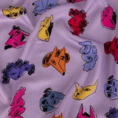 Rayon Challis – Lilac and Rainbow Dog Doodles – TREATS Print – Mood Exclusive Sugar Collection Rayon Challis – Lilac and Rainbow Dog Doodles – TREATS Print – Mood Exclusive Sugar Collection