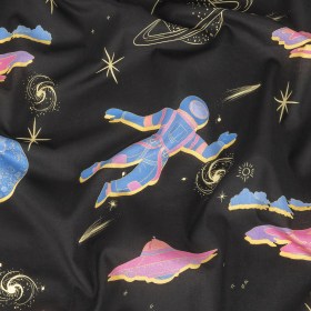 Cotton Voile – Black, Pink and Blue Astronauts in Space – Sweet Dreams Print – Mood Exclusive Sugar Collection Cotton Voile – Black, Pink and Blue Astronauts in Space – Sweet Dreams Print – Mood Exclusive Sugar Collection