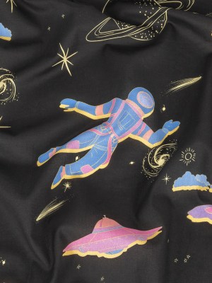 Cotton Voile – Black, Pink and Blue Astronauts in Space – Sweet Dreams Print – Mood Exclusive Sugar Collection Cotton Voile – Black, Pink and Blue Astronauts in Space – Sweet Dreams Print – Mood Exclusive Sugar Collection