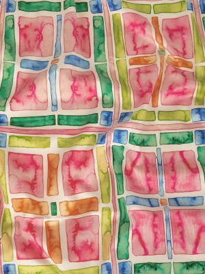 Stretch Cotton Sateen – Rainbow Watercolor Plaid – Jujube Jubilee Print – Mood Exclusive Sugar Collection Stretch Cotton Sateen – Rainbow Watercolor Plaid – Jujube Jubilee Print – Mood Exclusive Sugar Collection