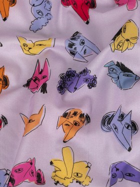 Cotton Voile – Lilac and Rainbow Dog Doodles – TREATS Print – Mood Exclusive Sugar Collection Cotton Voile – Lilac and Rainbow Dog Doodles – TREATS Print – Mood Exclusive Sugar Collection