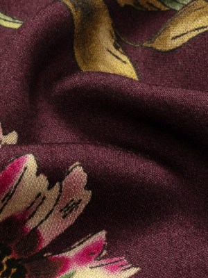 Rayon Challis – Dark Purple Floral – Wild Fantasia Print – Mood Exclusive Wisteria Collection Rayon Challis – Dark Purple Floral – Wild Fantasia Print – Mood Exclusive Wisteria Collection