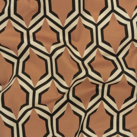 Stretch Cotton Sateen – Warm Tan Honeycomb Geometric – Sweet as Honey Print – Mood Exclusive Wisteria Collection Stretch Cotton Sateen – Warm Tan Honeycomb Geometric – Sweet as Honey Print – Mood Exclusive Wisteria Collection