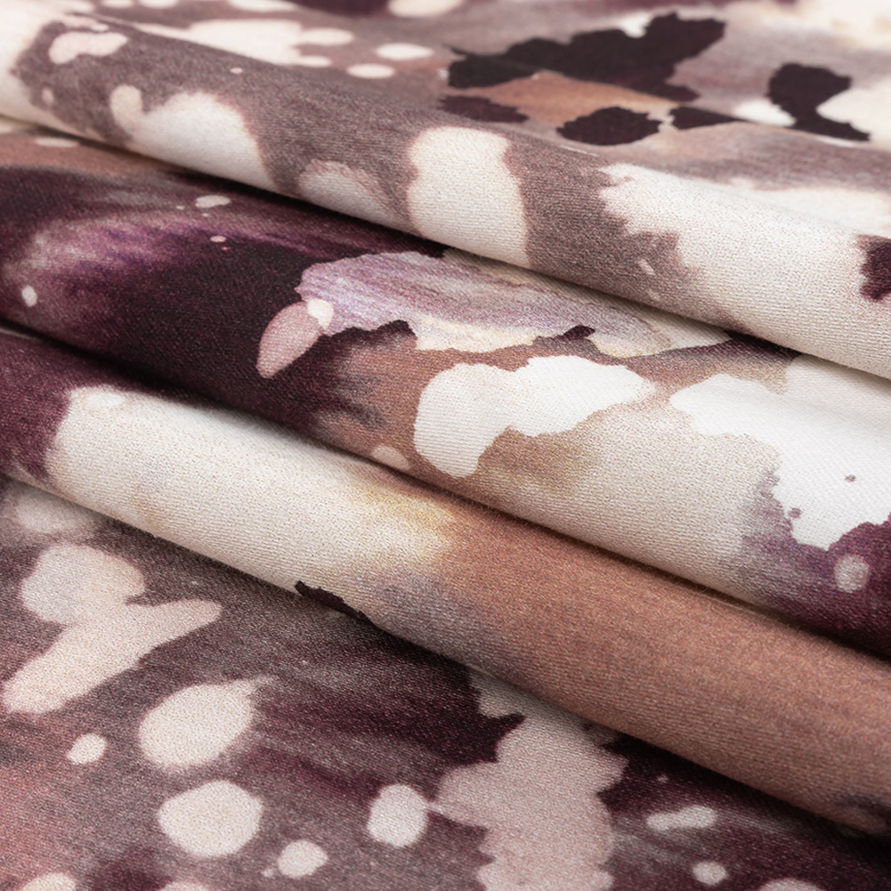 Stretch Cotton Sateen – Purple Abstract Splatters – L’Amour en Feu Print – Mood Exclusive Wisteria Collection Stretch Cotton Sateen – Purple Abstract Splatters – L’Amour en Feu Print – Mood Exclusive Wisteria Collection