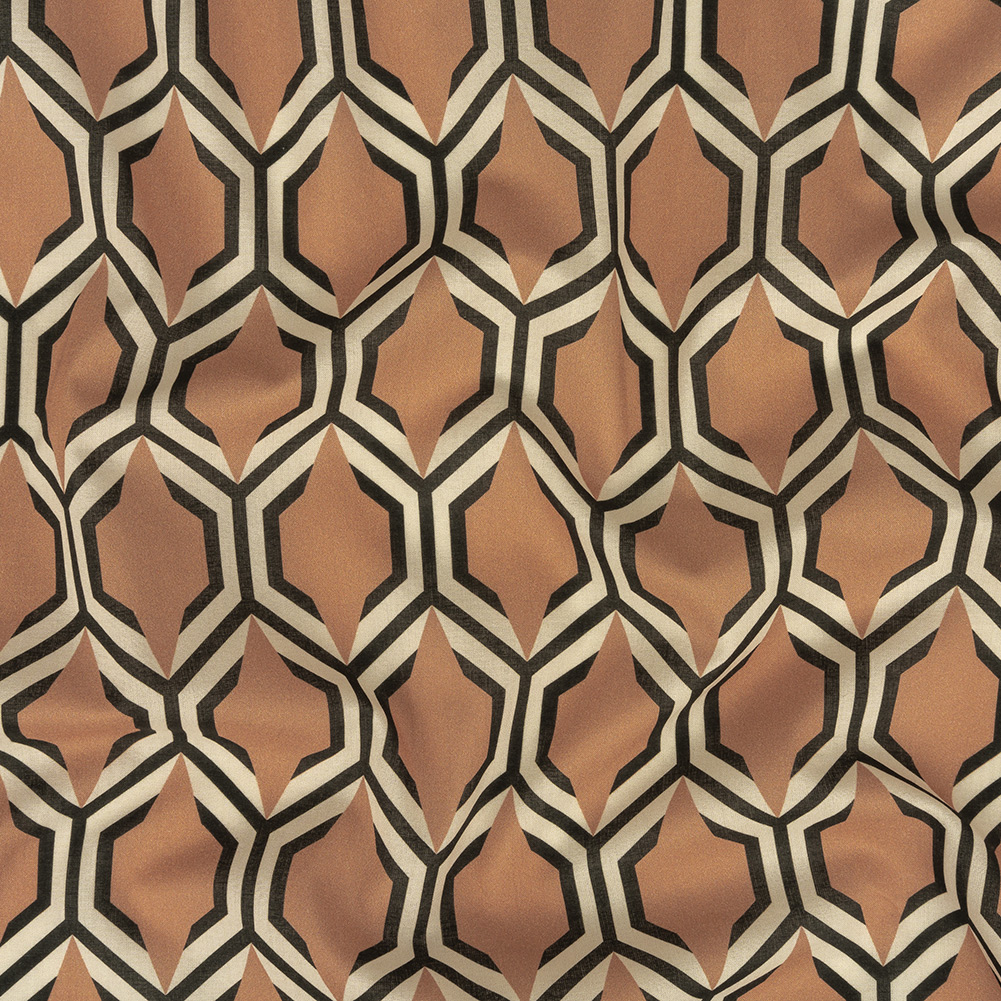 Cotton Voile – Warm Tan Honeycomb Geometric – Sweet as Honey Print – Mood Exclusive Wisteria Collection Cotton Voile – Warm Tan Honeycomb Geometric – Sweet as Honey Print – Mood Exclusive Wisteria Collection