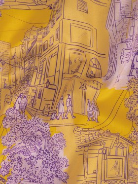 Cotton Voile – Orange and Fair Orchid Streetscapes and Trees – Growing Roots Print – Mood Exclusive Wisteria Collection Cotton Voile – Orange and Fair Orchid Streetscapes and Trees – Growing Roots Print – Mood Exclusive Wisteria Collection