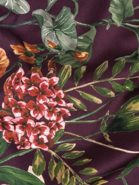 Stretch Cotton Sateen – Dark Purple Floral – Wild Fantasia Print – Mood Exclusive Wisteria Collection Stretch Cotton Sateen – Dark Purple Floral – Wild Fantasia Print – Mood Exclusive Wisteria Collection