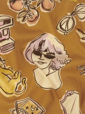 Cotton Voile – Golden Faces and Objects – Everyday Goddess Print – Mood Exclusive Wisteria Collection Cotton Voile – Golden Faces and Objects – Everyday Goddess Print – Mood Exclusive Wisteria Collection