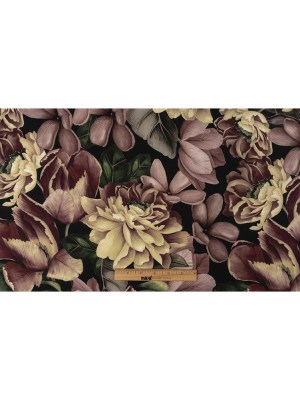 Cotton Voile – Black and Plum Floral – Vision of Romance Print – Mood Exclusive Wisteria Collection Cotton Voile – Black and Plum Floral – Vision of Romance Print – Mood Exclusive Wisteria Collection