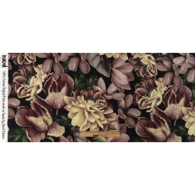 Cotton Voile – Black and Plum Floral – Vision of Romance Print – Mood Exclusive Wisteria Collection Cotton Voile – Black and Plum Floral – Vision of Romance Print – Mood Exclusive Wisteria Collection