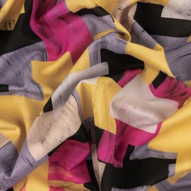 Cotton Voile – Purple, Pink and Yellow Painterly Geometric – Theory of Abstraction Print – Mood Exclusive Wisteria Collection Cotton Voile – Purple, Pink and Yellow Painterly Geometric – Theory of Abstraction Print – Mood Exclusive Wisteria Collection