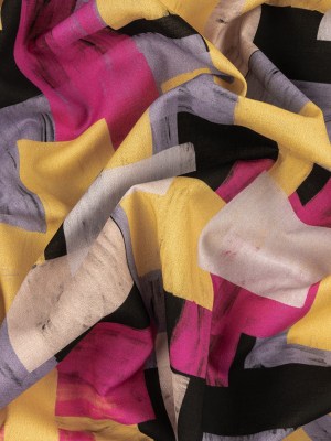 Cotton Voile – Purple, Pink and Yellow Painterly Geometric – Theory of Abstraction Print – Mood Exclusive Wisteria Collection Cotton Voile – Purple, Pink and Yellow Painterly Geometric – Theory of Abstraction Print – Mood Exclusive Wisteria Collection