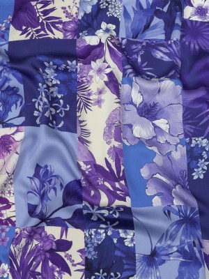 Rayon Challis – Purple Floral Patchwork – Periwinkle Patch Print – Mood Exclusive Indigo Collection Rayon Challis – Purple Floral Patchwork – Periwinkle Patch Print – Mood Exclusive Indigo Collection