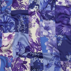 Rayon Challis – Purple Floral Patchwork – Periwinkle Patch Print – Mood Exclusive Indigo Collection Rayon Challis – Purple Floral Patchwork – Periwinkle Patch Print – Mood Exclusive Indigo Collection
