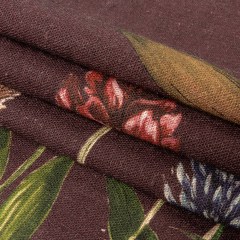 Linen and Rayon Woven – Dark Purple Floral – Wild Fantasia Print – Mood Exclusive Wisteria Collection Linen and Rayon Woven – Dark Purple Floral – Wild Fantasia Print – Mood Exclusive Wisteria Collection