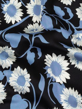 Stretch Cotton Sateen – Blue Floral – Adore You Print – Mood Exclusive Indigo Collection Stretch Cotton Sateen – Blue Floral – Adore You Print – Mood Exclusive Indigo Collection